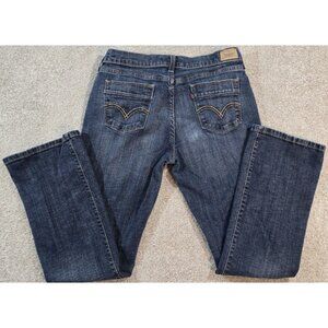 Levi's 515 Jeans Bootcut Mid Rise Stretch Dark Wash Blue Denim Western Women 10